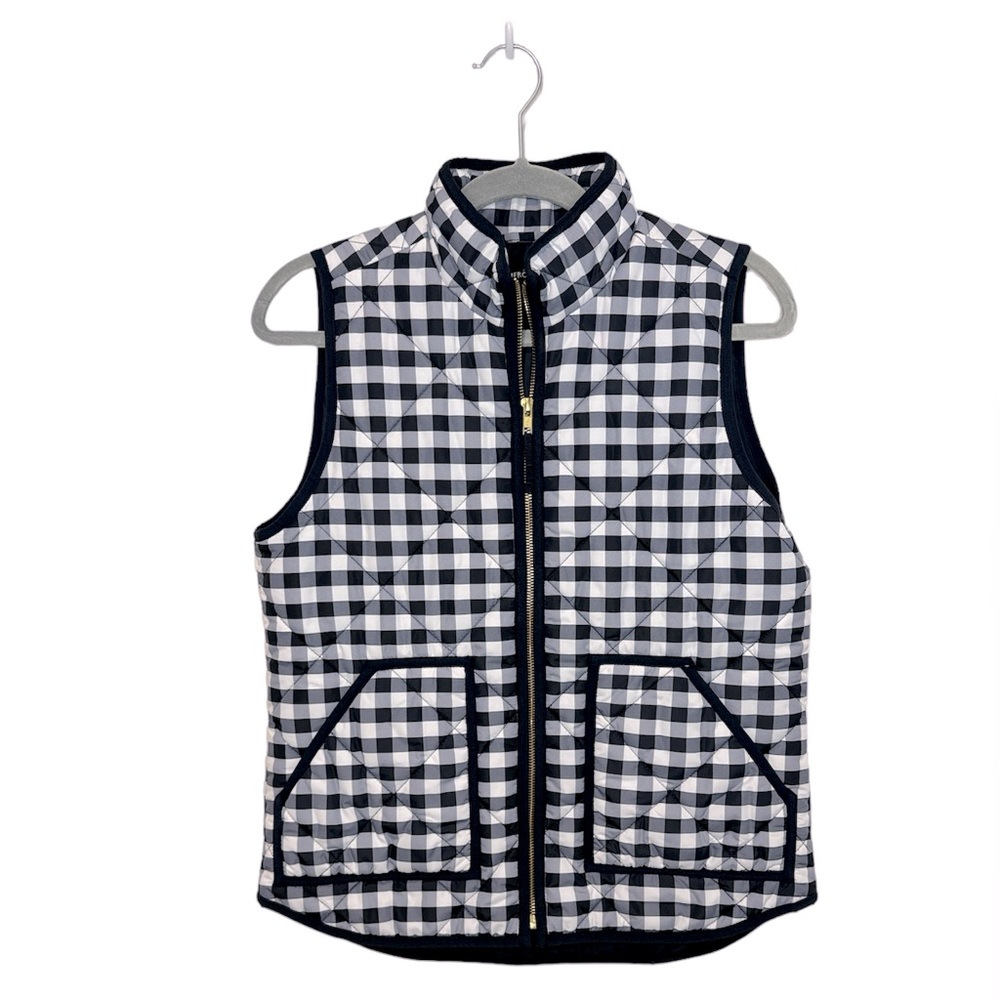 J . Crew Mercantile Plaid Quilted Puffer Vest Size S